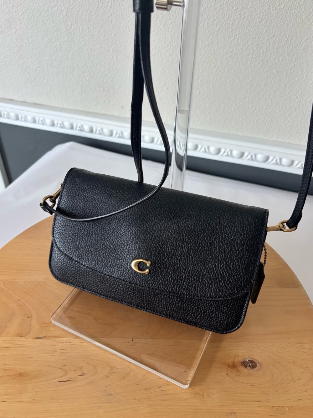 Coach Hayden Black Pebbled Leather Crossbody with Gold 'C' Accent